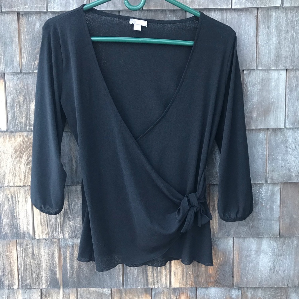 J. Jill black wrap blouse